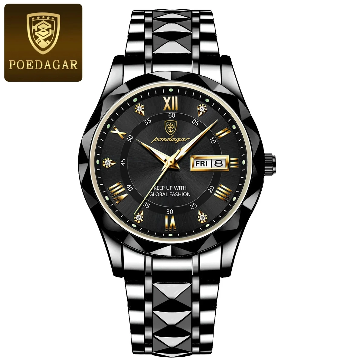 POEDAGAR Luxury Men Watches Business Top Brand Men's Watch-Black