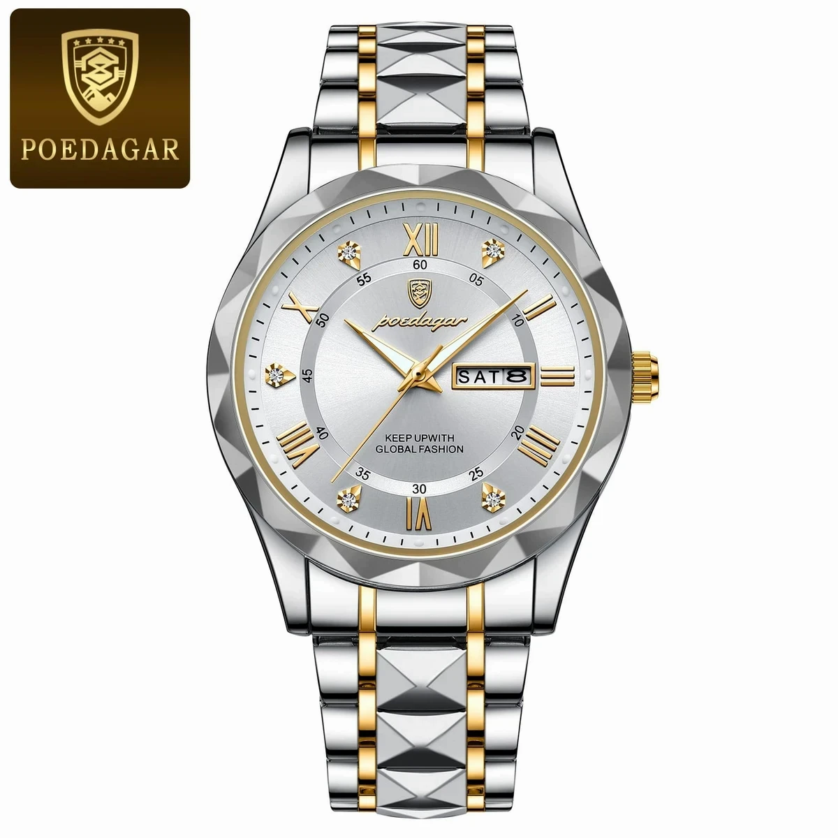 POEDAGAR Luxury Men Watches Business Top Brand Men's Watch-Silver