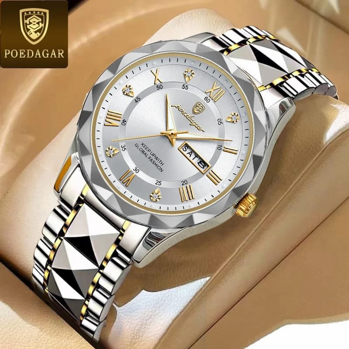 POEDAGAR Luxury Men Watches Business Top Brand Men's Watch-Silver