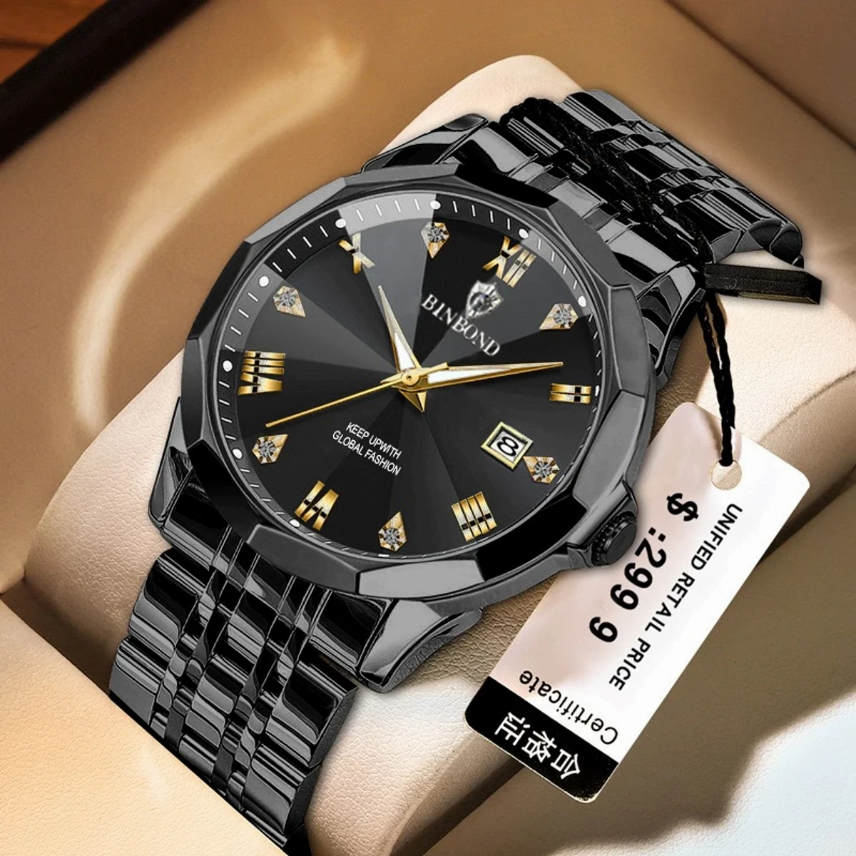 New Binbond 2051 Watch for Men - Full Black