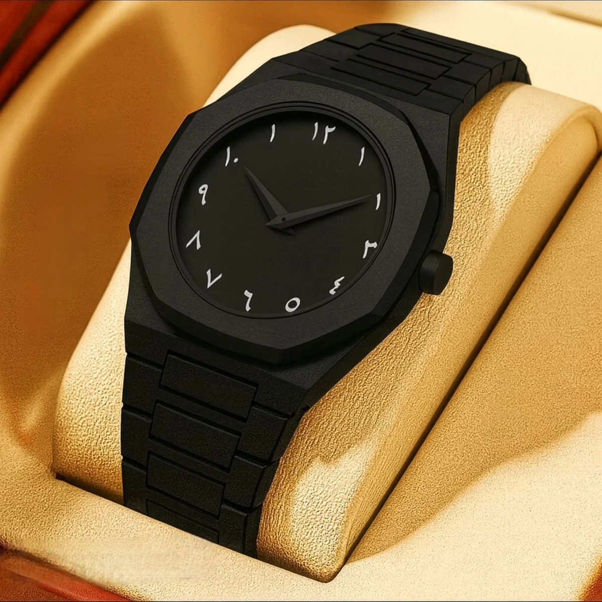 Arabic disit Carbon Fiber body men's watch (46gm weight)-white disit