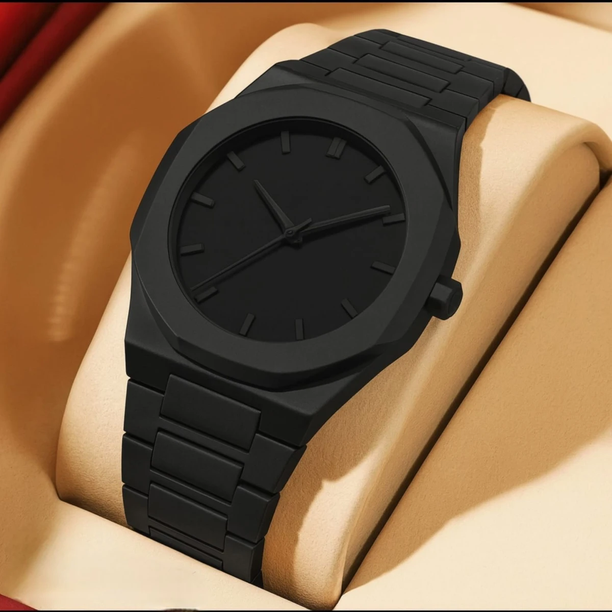 Arabic Carbon Fiber body men's watch (46gm weight)-full black