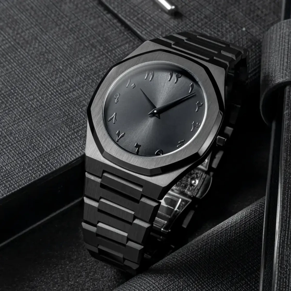 Arabic disit  Carbon Fiber body men's watch (46gm weight)-full black