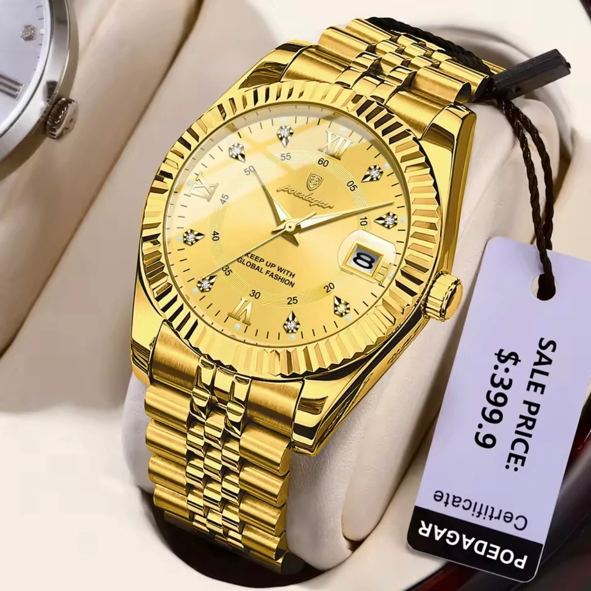 POEDAGAR P910 Luxury Sport Wrist Watch For Man -Full Golden