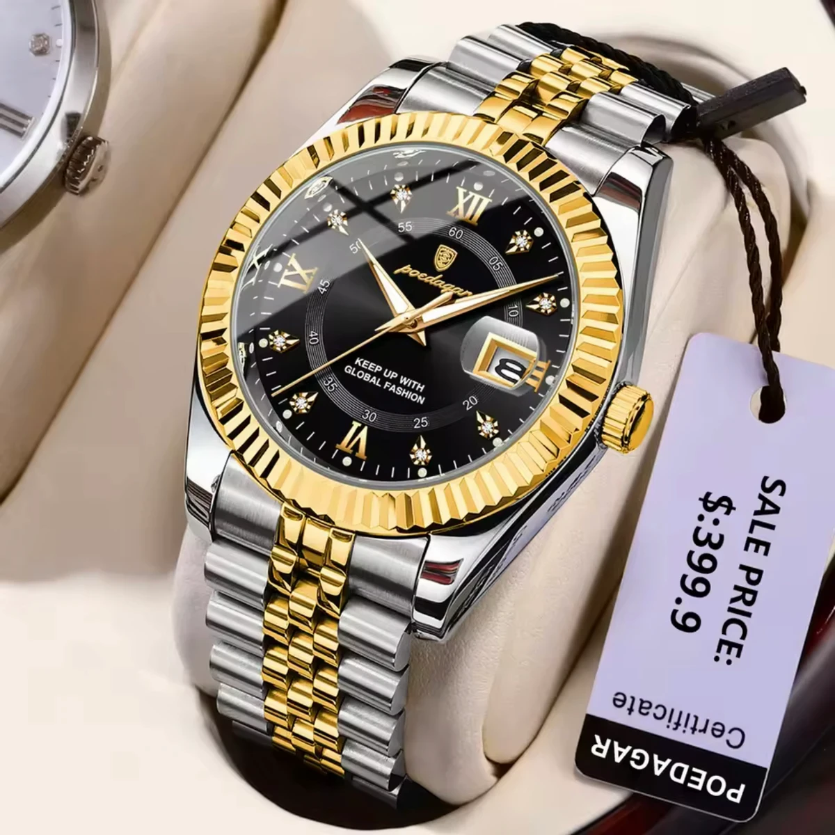 POEDAGAR P910 Luxury Sport Wrist Watch For Man-Golden&Black