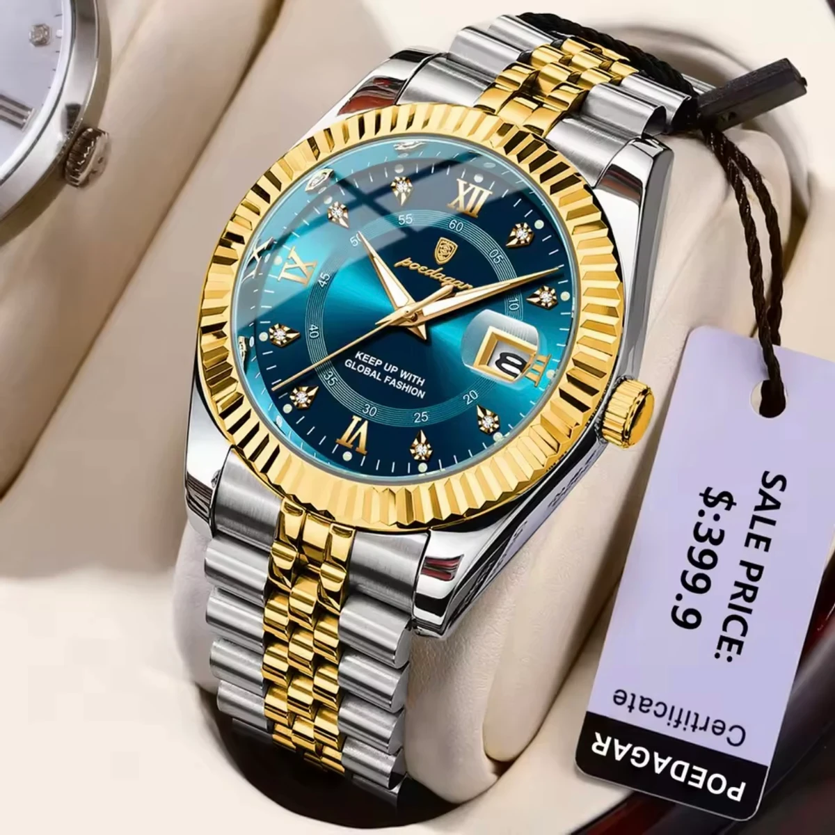 POEDAGAR P910 Luxury Sport Wrist Watch For Man - Golden&Blue