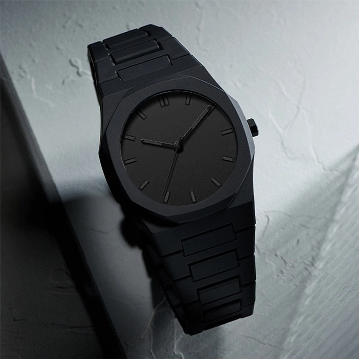 Arabic Carbon Fiber body men's watch (46gm weight)-full black
